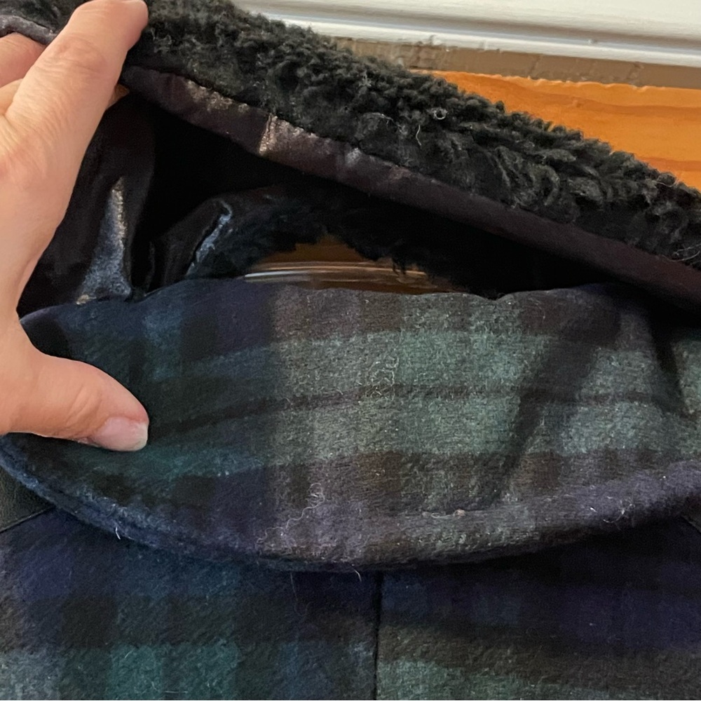 Steve Madden Plaid Peacoat with Faux Shearling Collar NWT - Picture 13 of 13